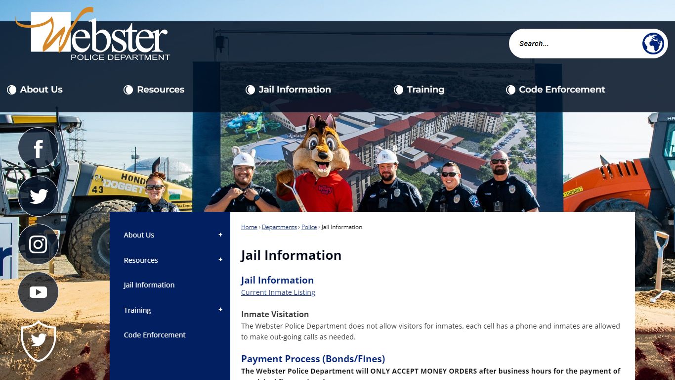 Jail Information | City of Webster - Gateway to the future